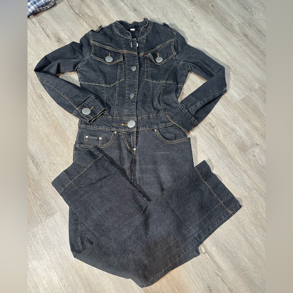 Vintage FUBU Denim Jumpsuit Womens Y2K Streetwear Straight Leg (see sizing)